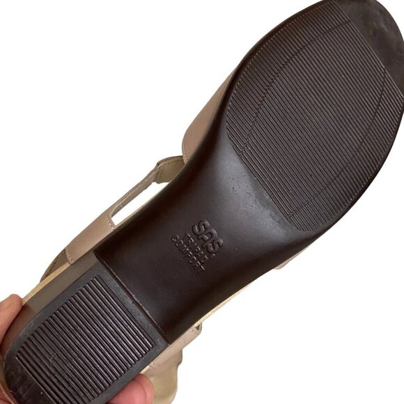 SAS Sunburst Tripad Comfort Leather Heeled Sandal in Tan Size 10 - Picture 6 of 8